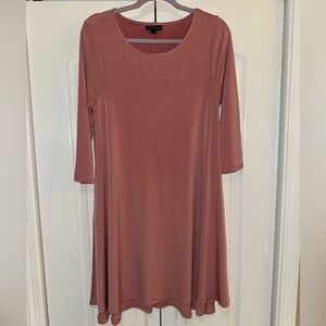 Dusty Pink Three-Quarter Sleeve Dress
